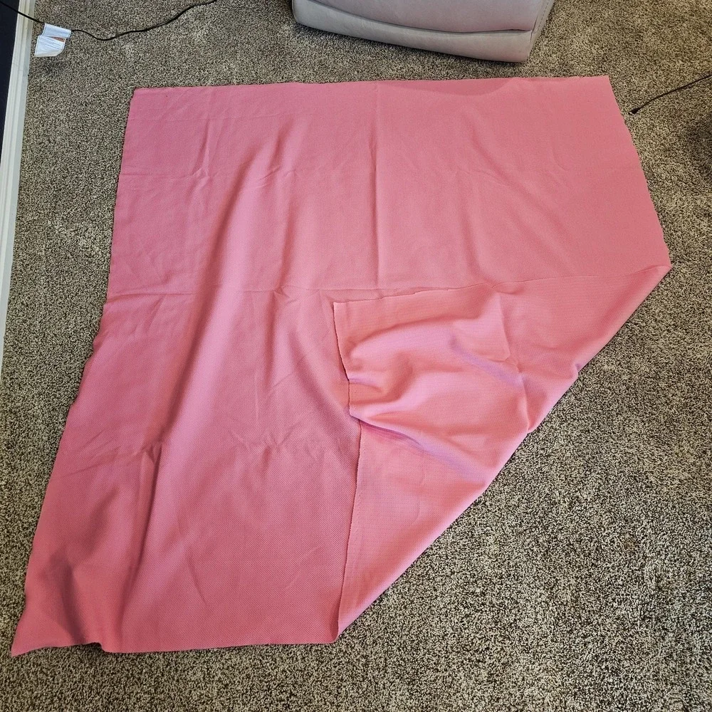 1980s Vintage Bubble Gum Pink Polyester Fabric 1.5 Yards × 61
